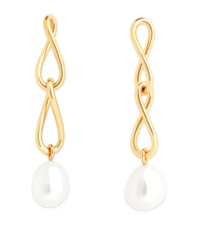 Astrid & Miyu Gold-plated Silver And Pearl Drop Earrings