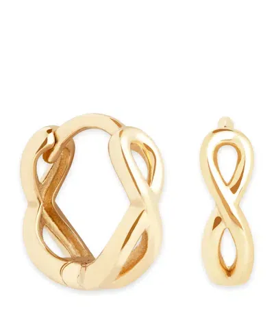 Astrid & Miyu Yellow Gold Infinity Huggie Earrings