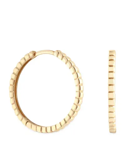 Astrid & Miyu Yellow Gold Ridged Hoop Earrings