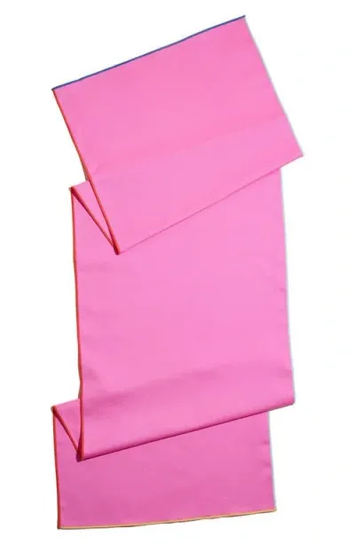 Atelier Saucier Lollipop Twill Centerpiece Table Runner In Pink