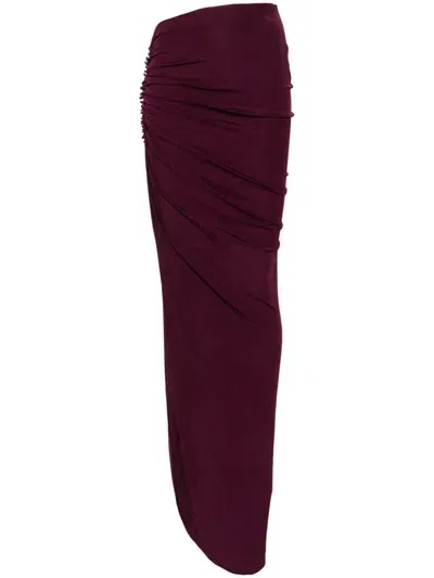 Atlein Asymmetric Midi Skirt In Purple