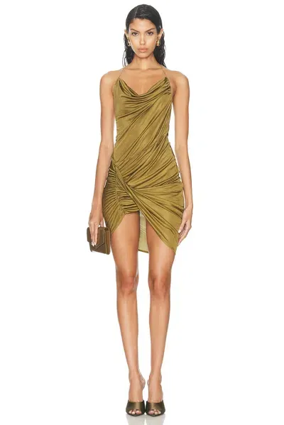 Atlein Chain Detail Ruched Strap Mini Dress In Cob Kelp