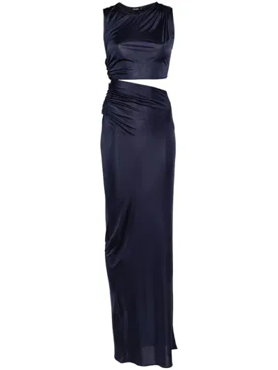 Atlein Cut-out Maxi Dress In Blue