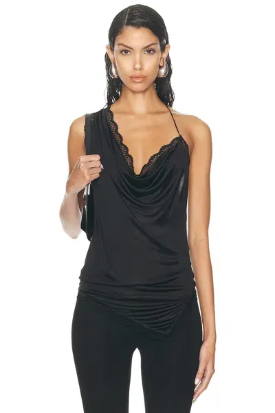 Atlein Sleeveless Draped Top In Black