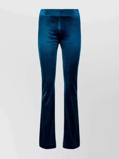 Atlein Fluid Straight Leg Velvet Pants In Blue