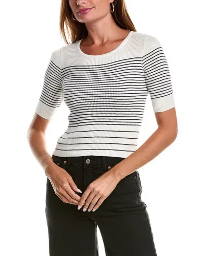 Atm Anthony Thomas Melillo Stripe Cotton & Silk Sweater In White