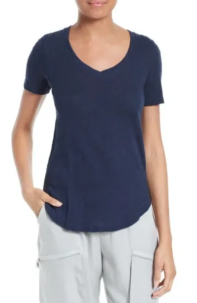 Atm Anthony Thomas Melillo V-neck Slub Cotton T-shirt In Midnight