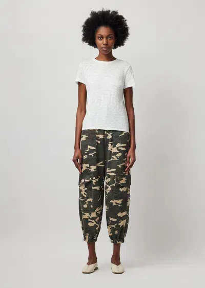 Atm Anthony Thomas Melillo Washed Cotton Twill With Camo Print Cargo Pant In White