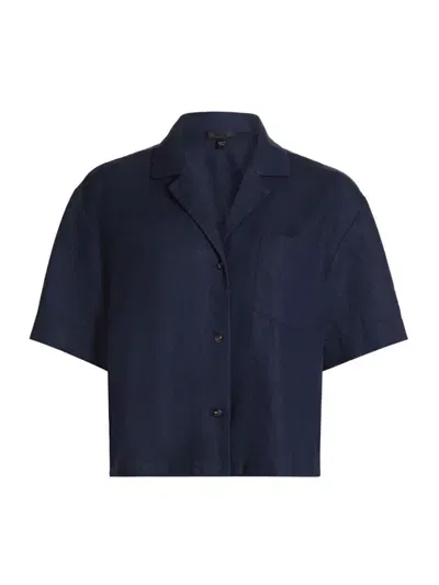 Atm Anthony Thomas Melillo Women's Heavyweight Linen Camp Shirt In Midnight