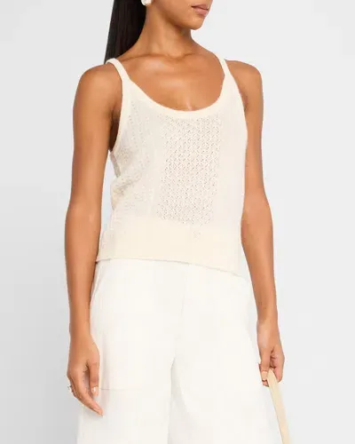 Atm Anthony Thomas Melillo Wool-blend Mixed Stitch Tank Top In Chalk