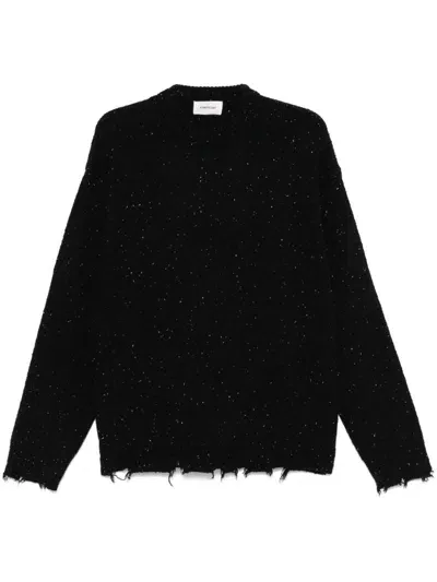 Atomo Factory Distressed Sweater In Black