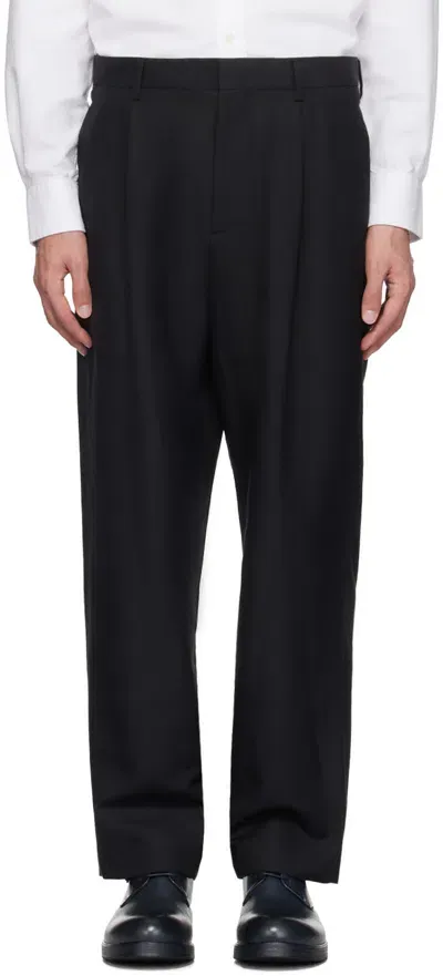 Aton Black Wide Leg Pants In 005 Black