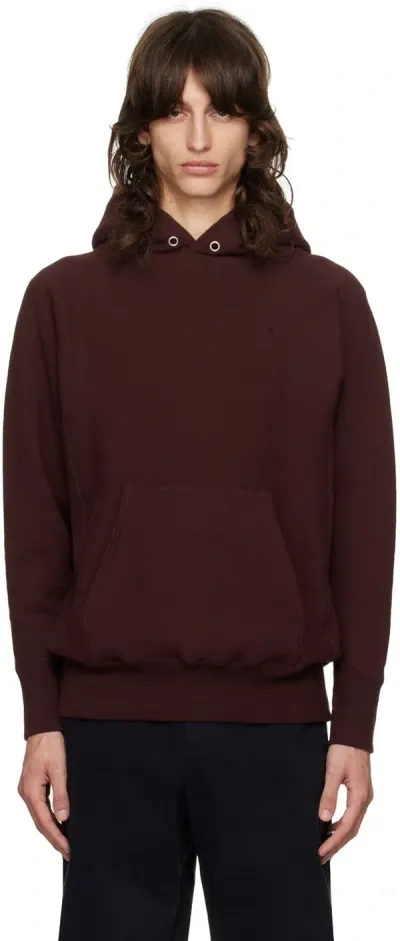 Aton Burgundy Natural Dyed Urake Hoodie In 015 Burgundy