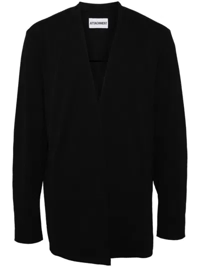 Attachment V-neck Cardigan In Black