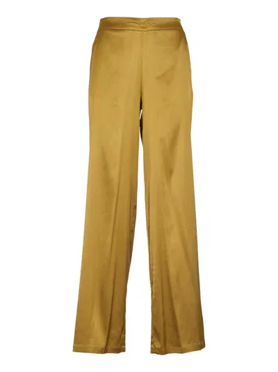 Attic And Barn Elastic Waist Wide Straight Leg Trousers In Olio