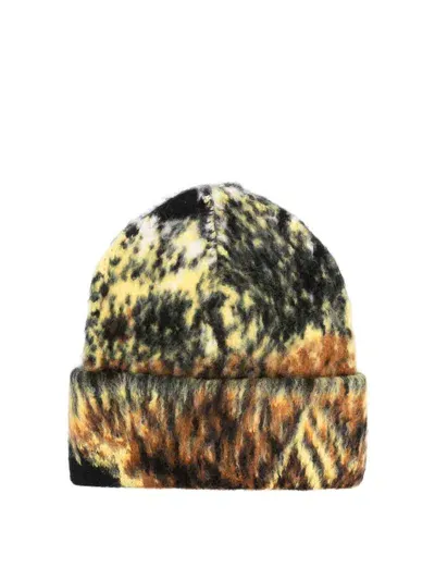 Attico Abstract-print Beanie In Blanco