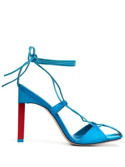 Attico Adele 105mm Lace-up Sandals In Blau