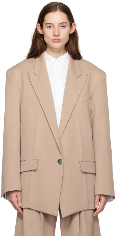 Attico Beige Glen Blazer In 198 Beige