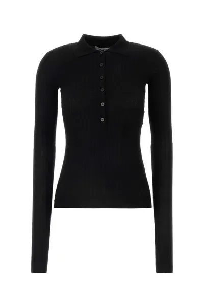 Attico Black Cashmere Polo Shirt