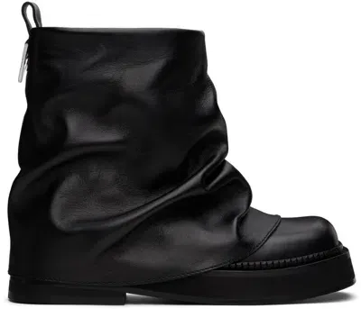 Attico Black Mini Robin Combat Boots In 100 Black