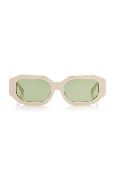 Attico Blake Geometrical Acetate Sunglasses In White