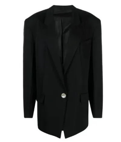 Attico Elegant Wool Jacket With Buttons For Women In Black