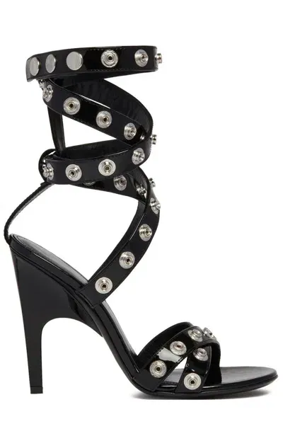 Attico The  Cosmo Double Ankle Strap Press In Black