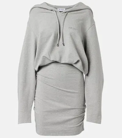 Attico Cotton-blend Jersey Sweatshirt Dress In Grey