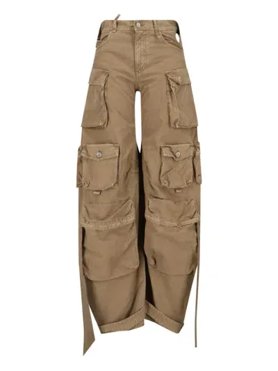 Attico Cut-out Long Cargo Pants In Cachi