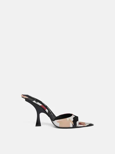 Attico ''ester'' Beige, Black, Red And Nude Mule In Beige/black/red/nude