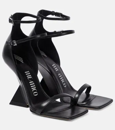 Attico Grace Leather Sandals In Black