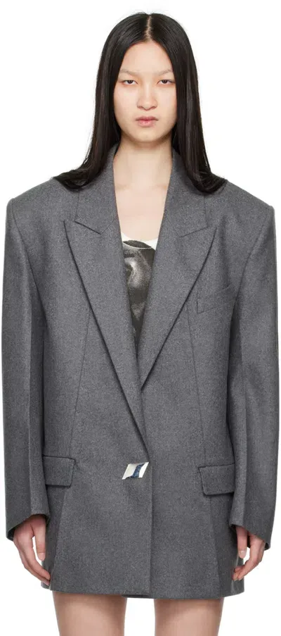 Attico Blazer Aus Einem Wollgemisch In Grey