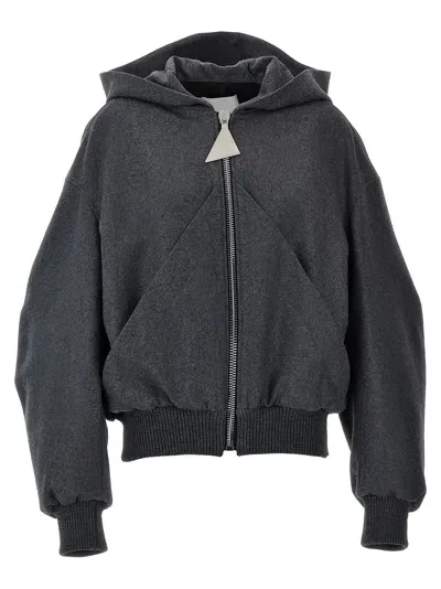 Attico Hooded Bomber Jacket Casual Jackets, Parka In Grey