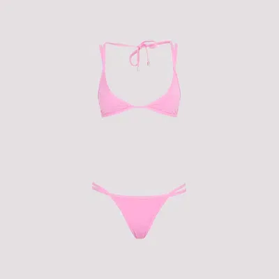 Attico Hot Pink Triangle Bikini