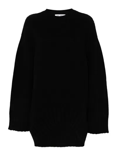 Attico Knitted Sweater Dress In Black