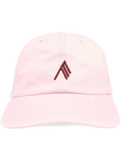 Attico Logo-embroidered Cotton Cap In Nude & Neutrals