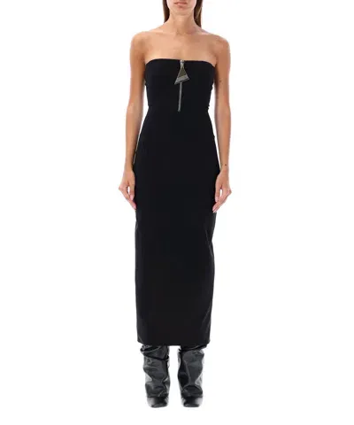 Attico Long Dress In Black