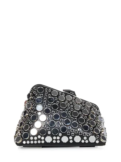 Attico Midnight Studded Clutch Bag In Multi