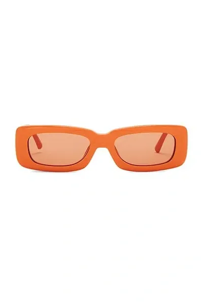 Attico Mini Marfa Rectangular Sunglasses In Orange