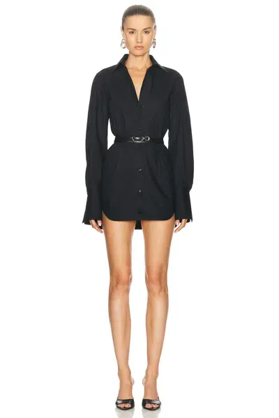 Attico Mini Shirt Dress In Black