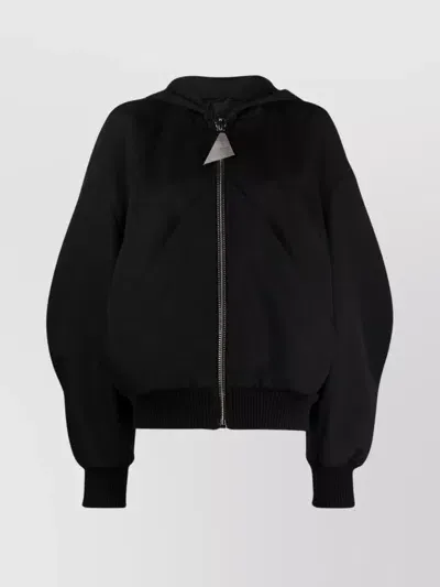 Attico Oversized Hooded Bomber Jacket In Black