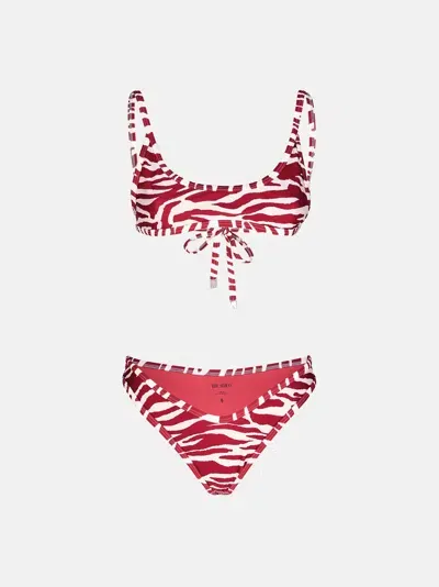 Attico Bikini Red E Milk In Red/milk