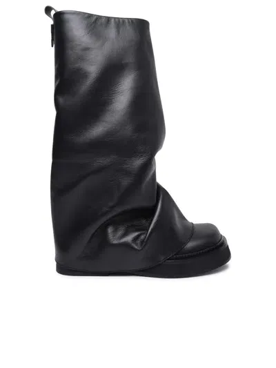 Attico Black Robin Combat Boots In Nero