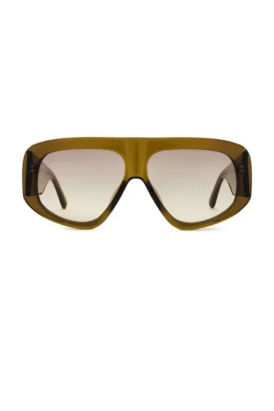 Attico Shield Sunglasses In Olive  Silver  & Mustard Gradient