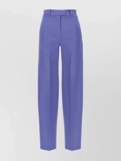 Attico Tailored High Waist Pleated Trousers In Violet