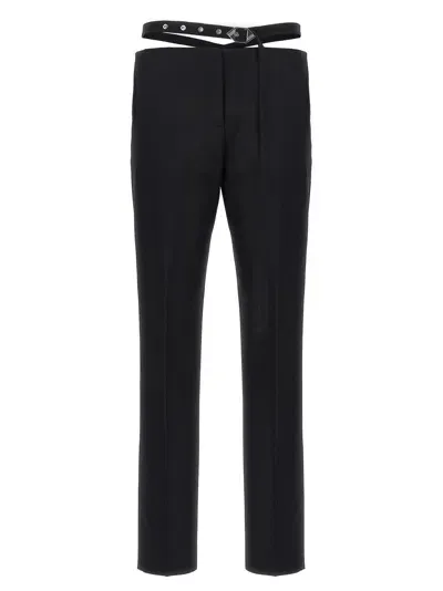 Attico Belt Detail Trousers Pants Black