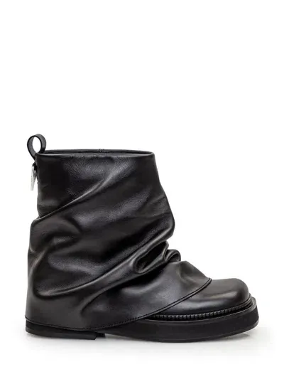 Attico Black Leather Boots