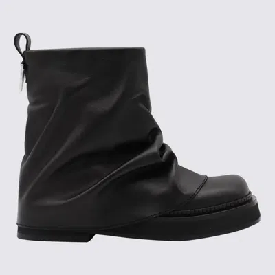 Attico Black Leather Boots