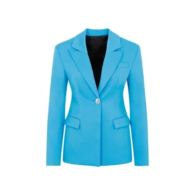 Attico The  Blue Cool Wool Blazer Clothing