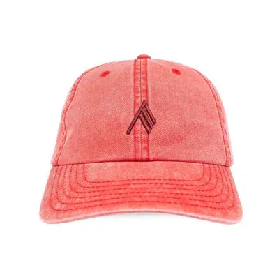 Attico Faded Logo-embroidered Cotton Cap In Red